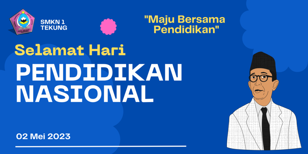 biru warna warni ilustrasi hari pendidikan nasional banner